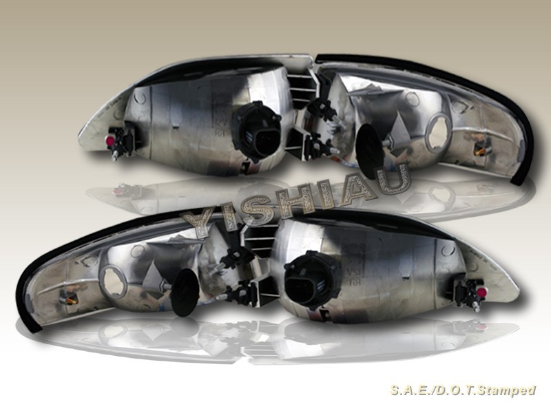 Sell 94-98 Ford Mustang Euro Crystal Chrome/ Clear Head lights Lamps in