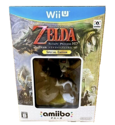 The Legend of Zelda Twilight Princess HD  Wii U Wolf Link Amiibo Open Box Japan
