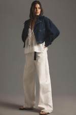 Pilcro Cropped Denim Peacoat Anthropologie Lo...