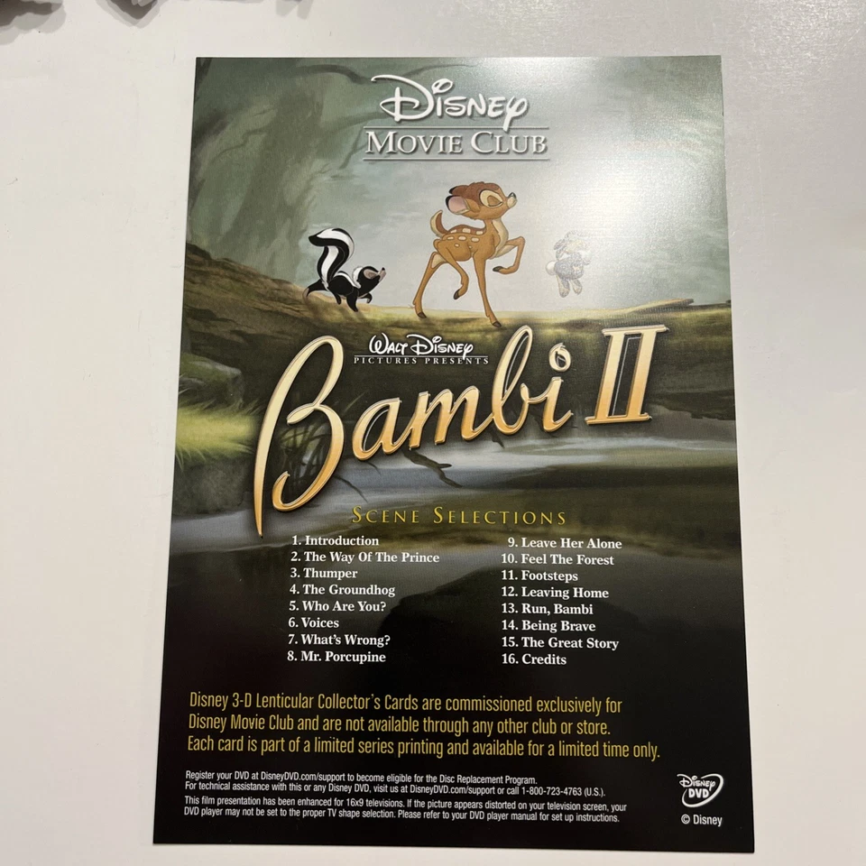 Tarjeta Lenticular Disney 3D BAMBI II Disney Movie Club DMC Exclusiva RARA Foto 3 de 3