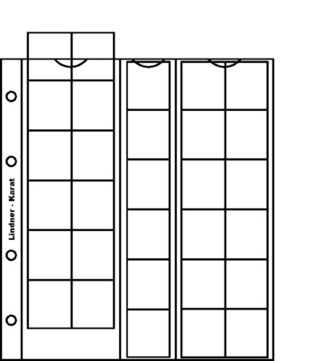 Lindner K4W KARAT Münzblätter Münzhüllen Ergänzungsblätter 30x 30mm weiß 5 Stück