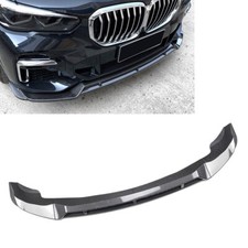 Fit BMW X5 G05 M Sport 2019-2022 Carbon Fiber Front Bumper Spoiler Lip Black