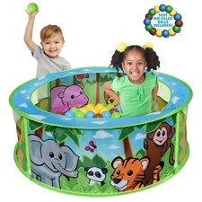 Zoo Adventure Ball Pit w/ Play Balls Toddlers Kids Easy Set-up and storage