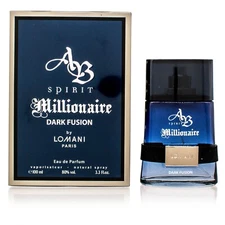 AB MILLIONAIRE DARK FUSION BY LOMANI EDP SPRAY 3.3 OZ FOR MEN NEW IN BOX