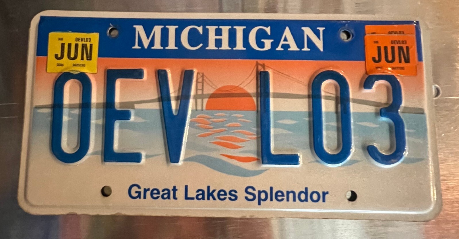LICENSE PLATE MICHIGAN GREAT LAKES SPLENDOR OEV L03 eBay