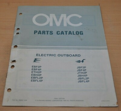 OMC Electric Parts Catalog 1984 E4 J4 Engine Motor Bootsmotor Ersatzteilliste
