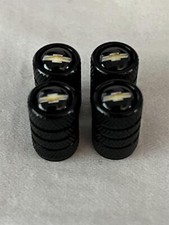 4x Black Chevy Chevrolet Tire Valve Stem Caps For Car Truck Universal Fitting 4x Black Chevy Chevrolet Tire Valve Stem Caps For Car Truck Universal Fitting