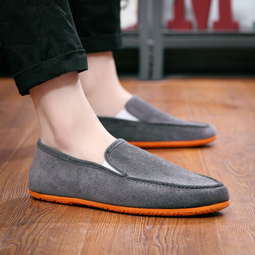 Mens/Summer Breathable Canvas Shoes Comfy Casual Driving Moccasins Loafers Flats - Picture 17 of 25
