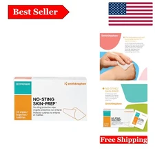 No-Sting Skin Prep Wipes - Alcohol-Free Protective Skin Barrier (50 Count)