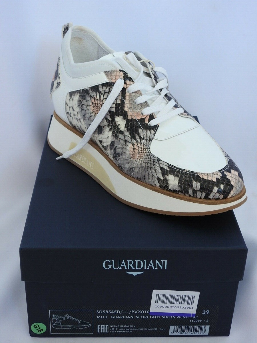 NIB $350 Alberto GUARDIANI SPORT White Gray Leather Fashion