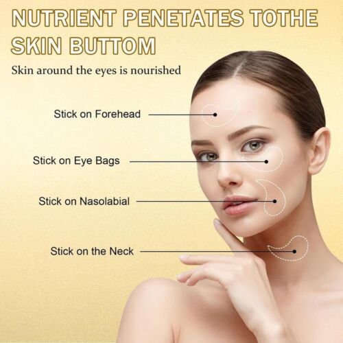 24K Gold 60 PCS Collagen Eye Patches Anti Aging ,Wrinkles Dark Circles Eye Bags - Picture 8 of 8