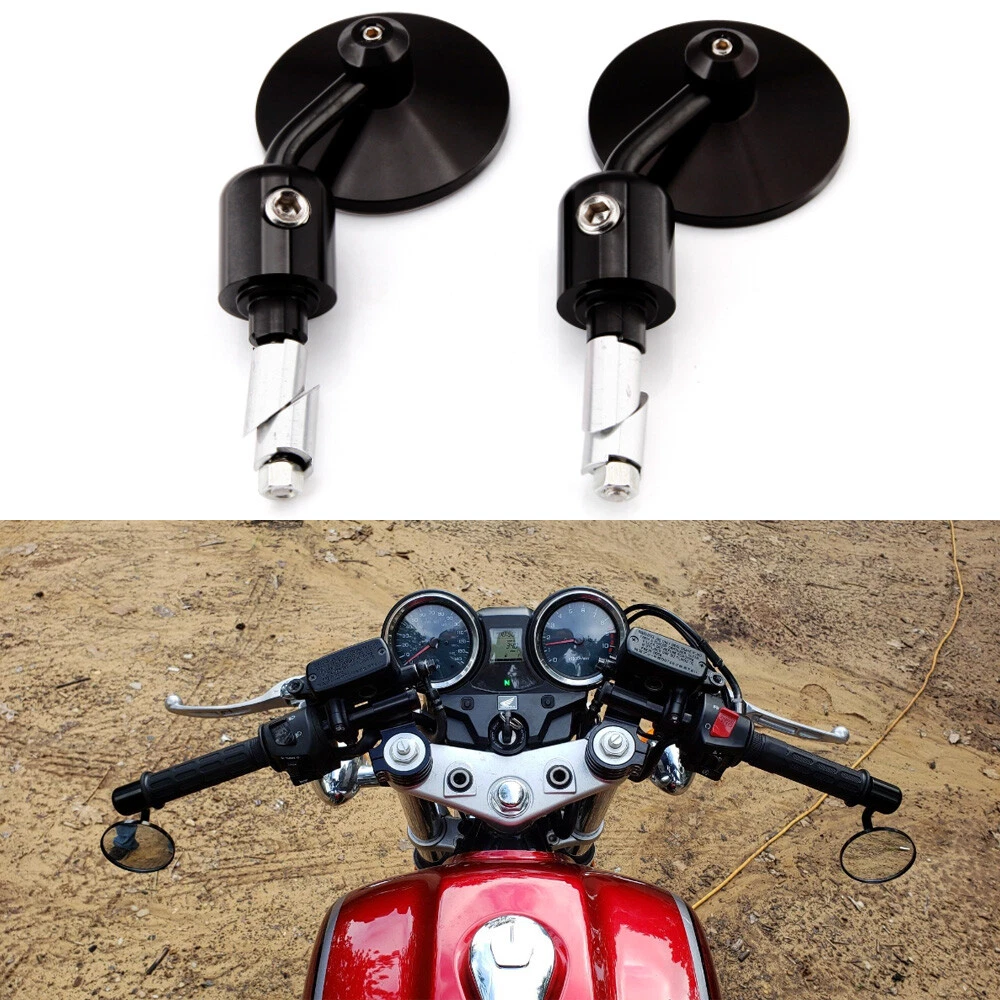 Black Motorcycle Handle Bar End Mirror 7 8