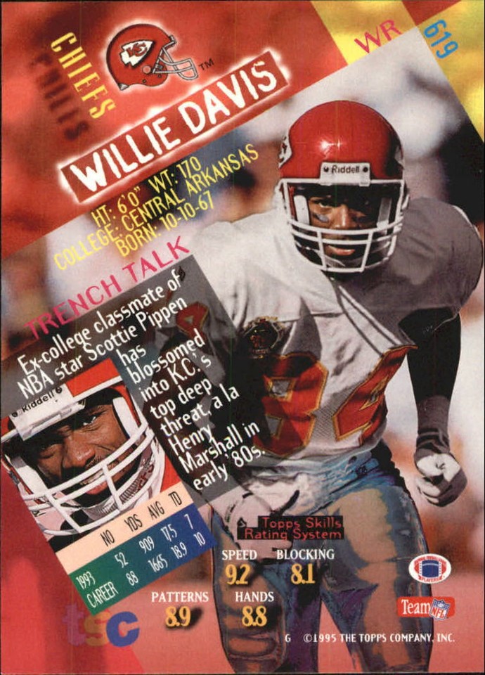 1994 Stadium Club First Day Kansas City Chiefs Football Cards 619 Willie Davis eBay