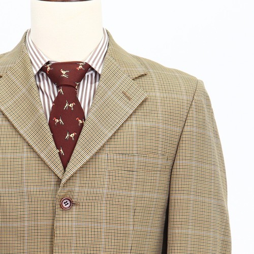Massimo Dutti 38S Brown Sport Coat Blazer Jacket Check 3B Wool - Picture 5 of 11