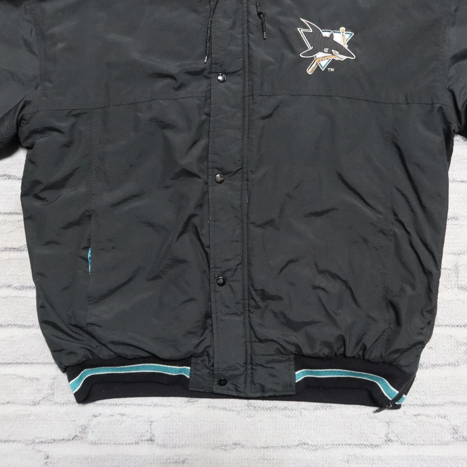Винтажная куртка-парка с капюшоном 90-х San Jose Sharks от Starter размер XL - Изображение 4 из 4