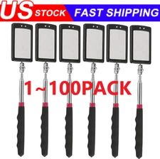 Inspection Mirror LED Lighted Mechanic Telescoping illuminate Swivel Extendable