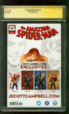 アメコミリーフ Amazing Spider-Man #2 CGC 9.8 Amazing SPIDER MAN 2 CGC SS 9.8 J Scott Campbell Mary Jane Ed D