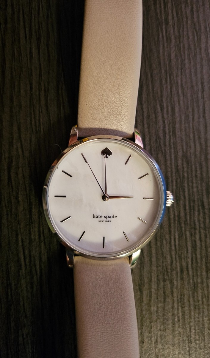 Kate Spade NY Ladies Metro Gray Leather Strap 34mm Watch