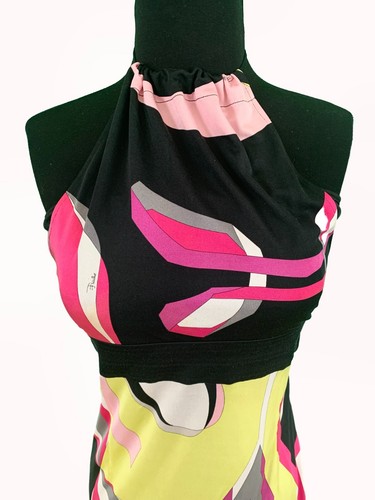 Abito da donna Emilio Pucci motivo multicolore in seta taglia 44 IT 10 US - Foto 2 di 10