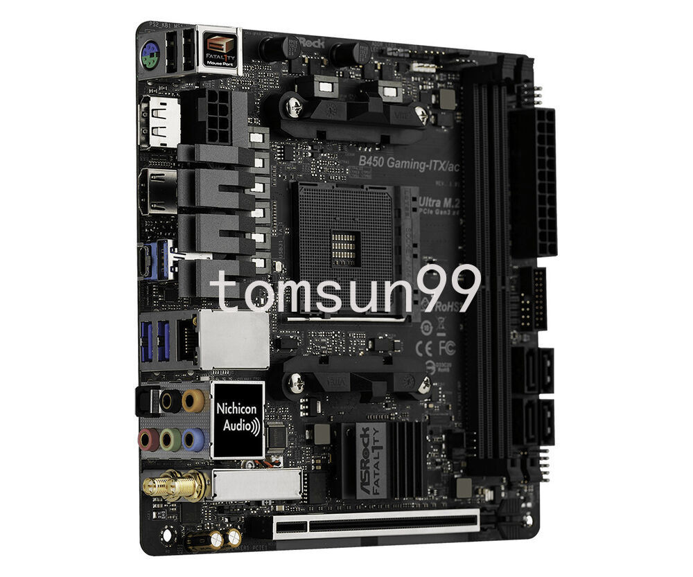 ASRock B450 Gaming-ITX/AC AM4, AMD Motherboard (90-MXB870-A0UAYZ
