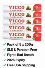 Vicco Vajradanti Ayurvedic Toothpaste 200g x 5 | Herbal | Bad Breath Care