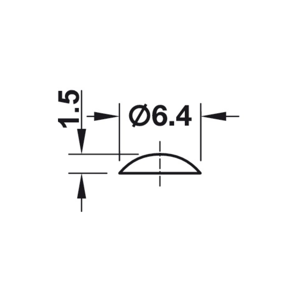 Häfele 50x Anschlagpuffer selbstklebend Ø 6,4 mm Kunststoff transparent - Bild 2 von 3