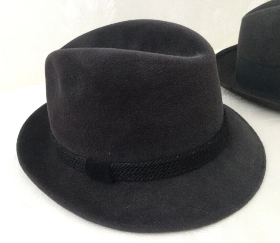 "De colección Mallory The Golden Torino Marrón Fedora Hombres Sombrero y Dobbs Sombrero Negro 6 7/8"" DsV" Foto 2 de 4