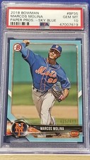 Marcos Molina - 2018 Bowman Paper Sky Blue  PSA 10  #415/499