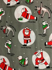CHRISTMAS SCRUB TOP SIZES: XS, S, M, L, XL, 2XL YOGA SANTA NWT NURSE MEDICAL VET