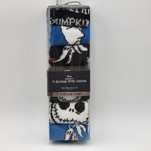 Pesadilla antes de Navidad 7 pares de calcetines difusos acogedores zapatos para hombre talla 6-12