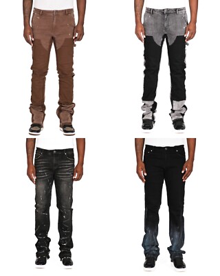 Trinity Kays Kulture Men's Skinny Stacked Flare Jeans In Black, Grey, Brown