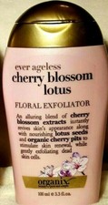 3 Pack Organix ever ageless '' Cherry Blossom '' Lotus Floral Exfoliator 3.3 oz