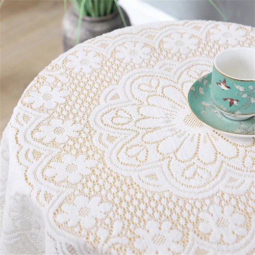 White Vintage Embroidered Lace Tablecloth Table Cloth Cover Wedding Party Decor - Picture 24 of 42