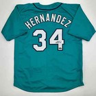 Facsimile Autographed Felix Hernandez Seattle Teal Reprint Jersey Size Men's XL