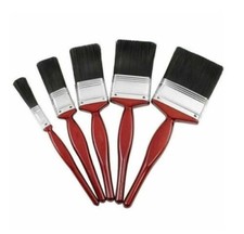 5 Paint Brushes Set Fine Detail Brush Bristles Decking DIY fence Painting Flat