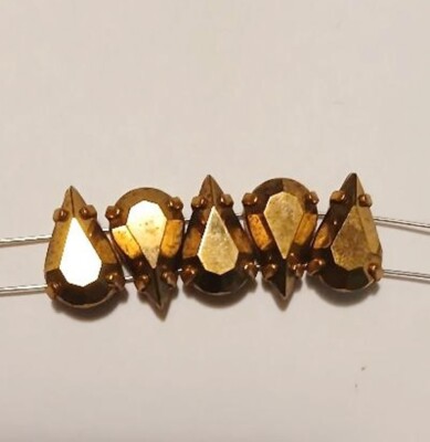6 Pcs. Vintage Swarovski Comet Or Teardrop Montees, 8x12mm