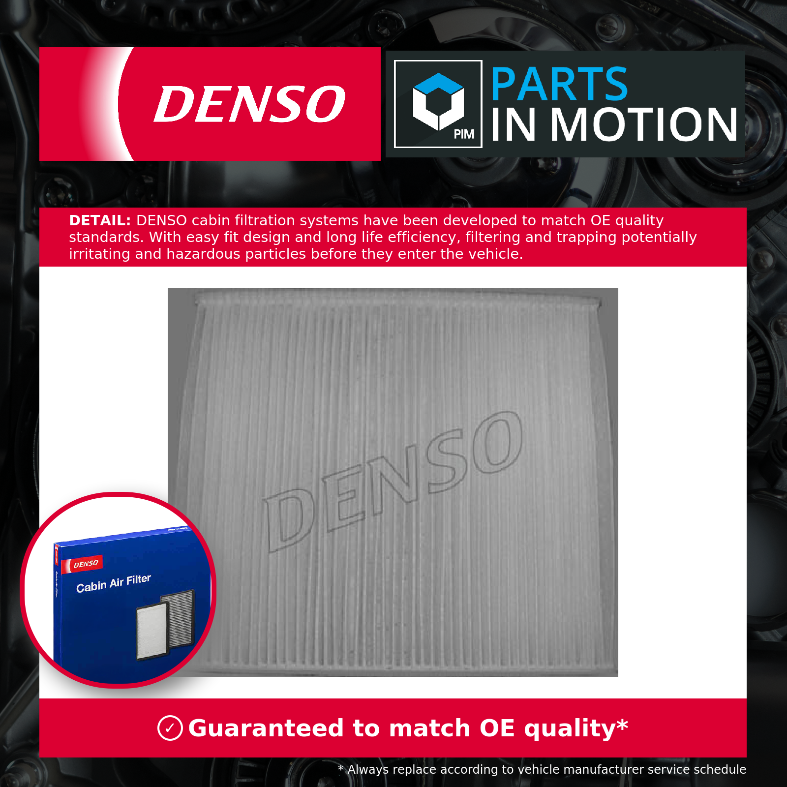 Pollen / Cabin Filter DCF465P Denso 1354952 Genuine Top Quality Guaranteed New