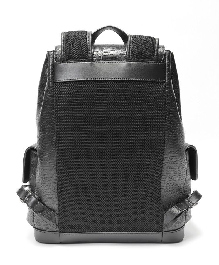 Gucci Embossed GG Large Leather Backpack Black Used From Japan thumbnail 3