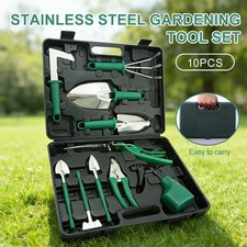 10pcs Garden Tool Set Stainless Steel Heavy Duty Gardening Tools With Carry Case