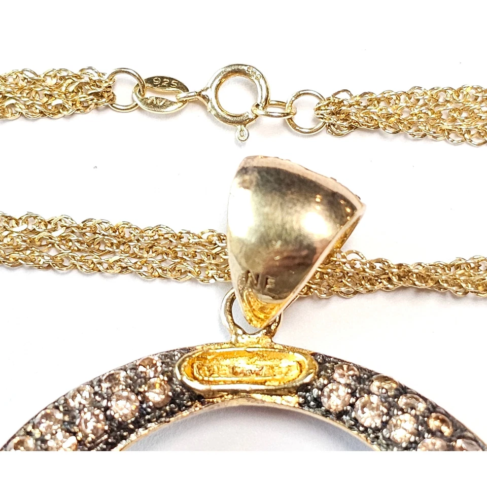 Collar colgante Charles Winston champán circonita cúbica vermeil plata esterlina Foto 3 de 4