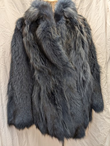 Cappotto pelliccia di volpe blu scuro vintage anni '60 di "Afrodite" pellicce made in Greece taglia M/L - Foto 3 di 8
