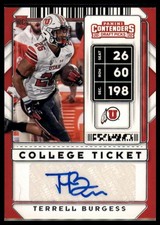 Terrell Burgess 2020 Panini Contenders Draft Picks #320 Utah Utes