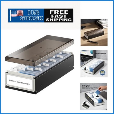 Stylish Business Card Organizer with Metal Structure - Capacity for 800 Cards