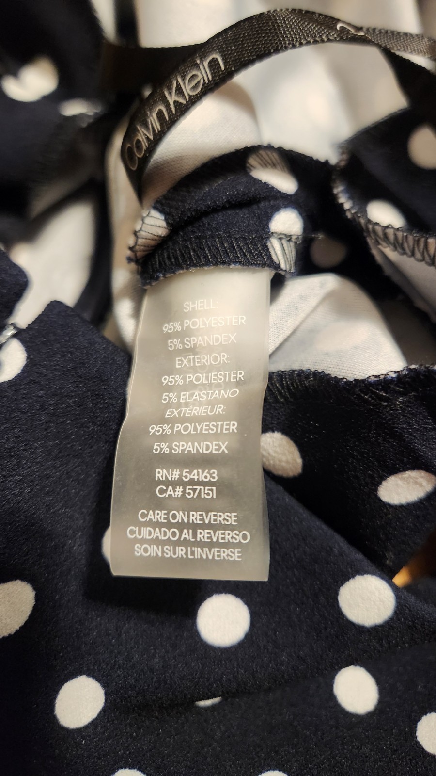 NWT Calvin Klein Women's Navy Polka Dot Jumpsuit Size 0 XS Wide Leg Cropped thumbnail 15