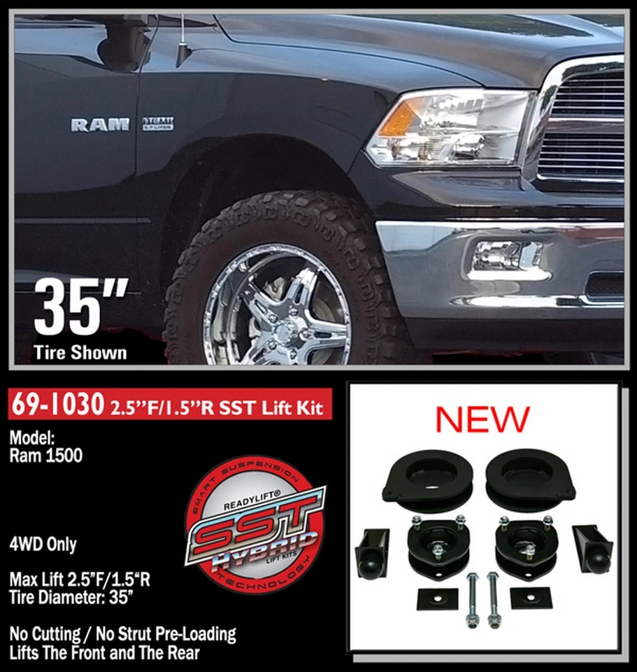 Kit de elevación ReadyLift 2,5" SST para Dodge Ram 1500 4x4 2009-2012 Foto 2 de 2