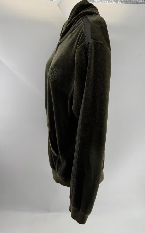 Chaqueta deportiva Ralph Lauren Active verde oliva con escudo de terciopelo para mujer cremallera completa XLarge Foto 3 de 4