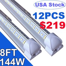 T8 8FT LED Tube Light Bulbs 144W 8Foot Linkable LED Shop Light Garage Fixture