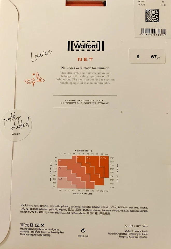 Wolford - Lauren Tights - NWT - size small - color Black - Image 3 of 3