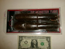 7.5" Red October Tube Brown w/ Glitter Musky Rubber Muskie Lure - NIP*