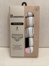 No Boundaries Womens Underware Mid-Rise Hipster 5 Pair Small 4-6 
